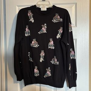 Scarab San Francisco women’s black workout bear sweatshirt size large